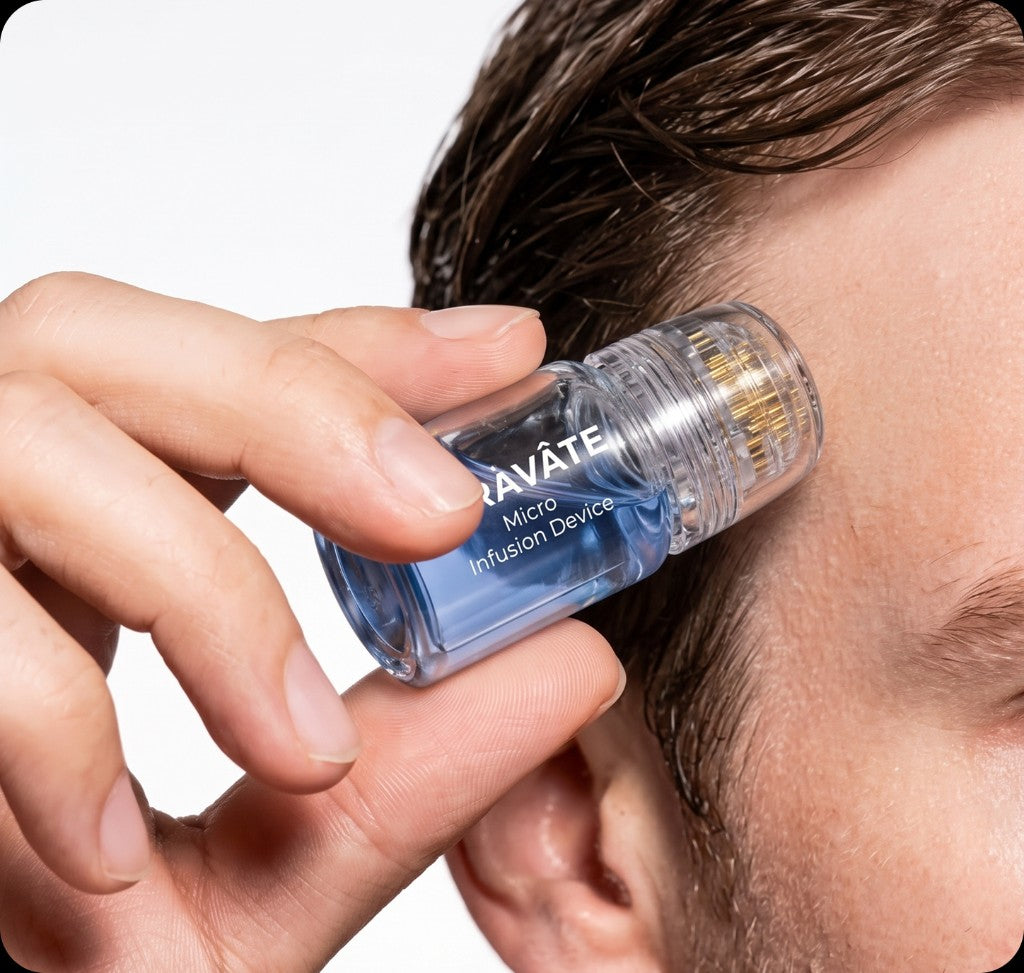 Riavâte device applied along the hairline